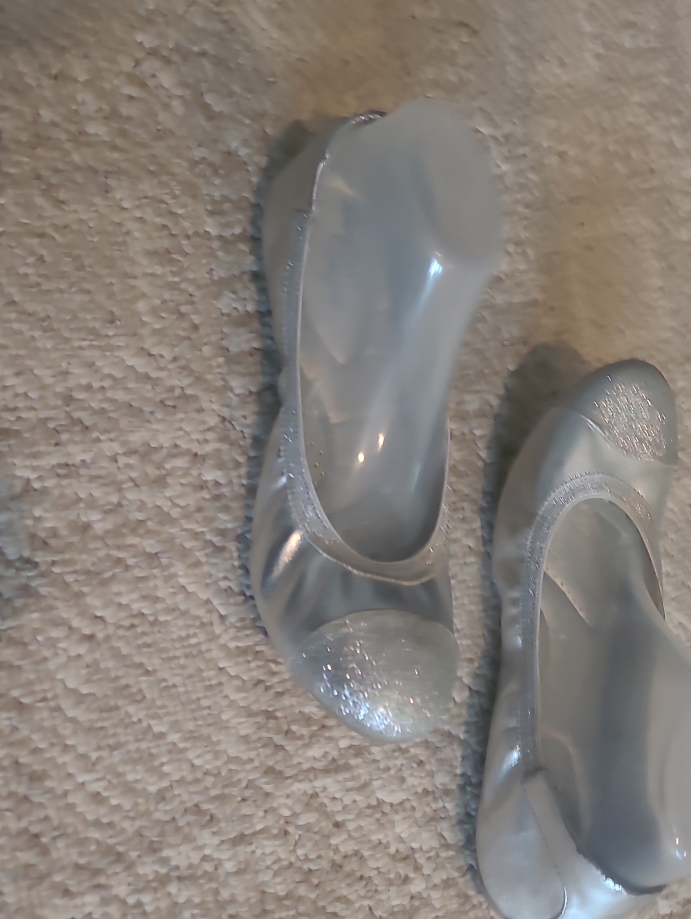 dexflex comfort Silver Glitter Cap-Toe Ballet Flats